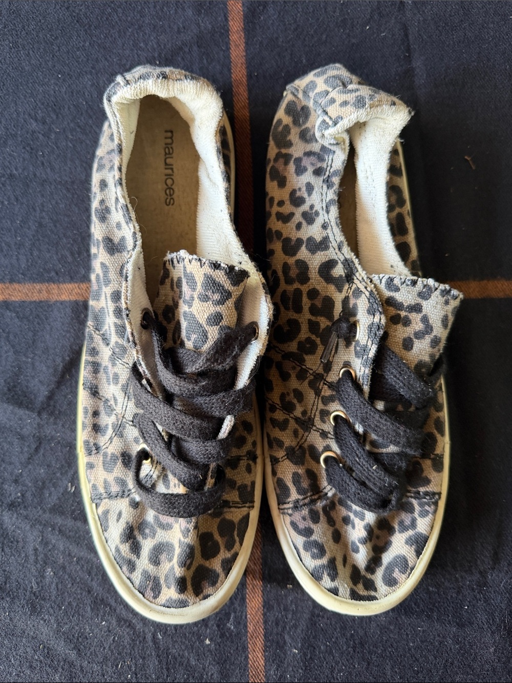 Maurices Leopard Print Canvas Sneakers - Black & Tan